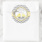 Yellow Birds Nest Egg Zickzack Print Danke Runder Aufkleber (Tasche)