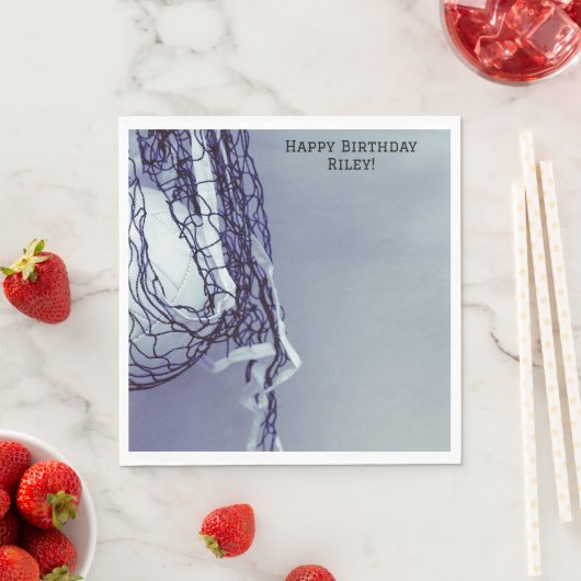 Yellow Birthday Net & Volleyball Serviette (Beispiel)