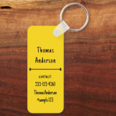 Yellow, Black and Gray Color Combination Schlüsselanhänger (Rückseite)