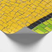 Yellow, black, and green brick wall planning geschenkpapier (Ecke)