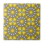 Yellow Black and White Marokkanisches Mosaikmuster Fliese (Vorderseite)