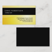 Yellow Black Attractive Charming Business Card Visitenkarte (Vorne/Hinten)