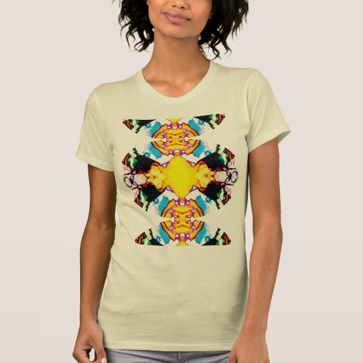 Yellow Black Blue Green Südwest Mandala T-Shirt (Vorderseite)