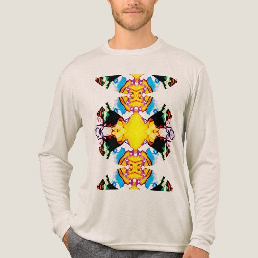 Yellow Black Blue Green Südwest Mandala Tri-Blend Shirt (Vorderseite)