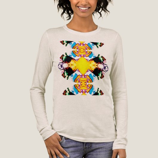 Yellow Black Blue Green Südwest Mandala Tri-Blend Shirt (Vorderseite)