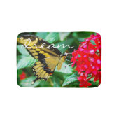 Yellow Black Butterfly Fotografy Dream Script Badematte (Vorderseite)