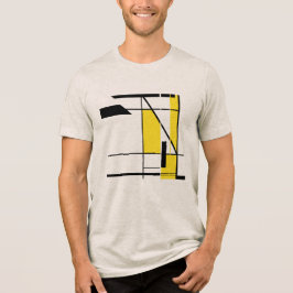 Yellow Black Contemporary Art Geometric Mosaic Tri-Blend Shirt