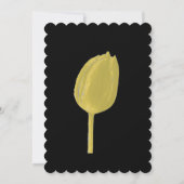 Yellow Black Floral Tulips Elegante Boho Hochzeit Einladung (Rückseite)