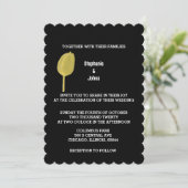 Yellow Black Floral Tulips Elegante Boho Hochzeit Einladung (Stehend Vorderseite)