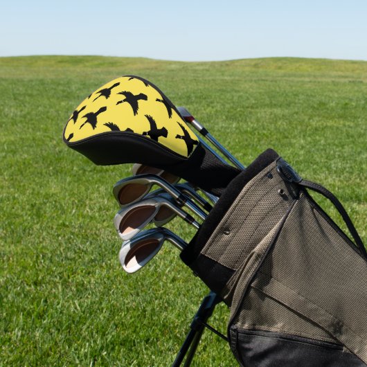 Yellow Black Flying Ducks Golf Headcover (In SItu)