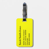 Yellow Black Fragile Handle mit Vorsicht Vielen Da Gepäckanhänger (Rückseite vertikal)