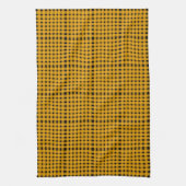 Yellow Black Gingham Pattern Geschirrtuch (Vertikal)