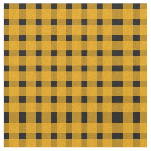 Yellow Black Gingham Pattern Stoff (Nahaufnahme)