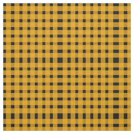 Yellow Black Gingham Pattern Stoff (Muster)