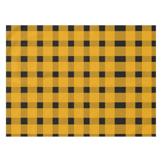Yellow Black Gingham Pattern Tischdecke (Vorderseite (Horizontal))