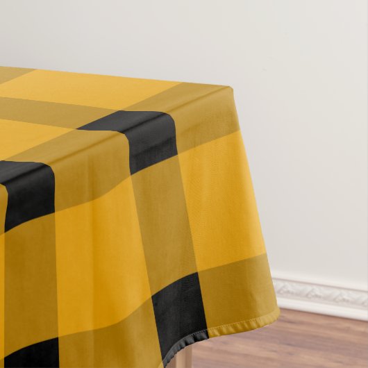 Yellow Black Gingham Pattern Tischdecke (Beispiel)