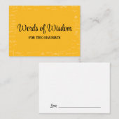 Yellow Black Graduate Words of Wisdom Advice Begleitkarte (Vorne/Hinten)