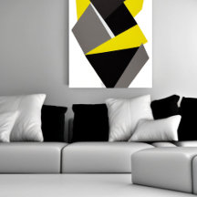 Yellow, Black & Gray 3D Abstract