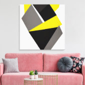 Yellow, Black & Gray 3D Abstract Leinwanddruck (Insitu (Wohnzimmer))