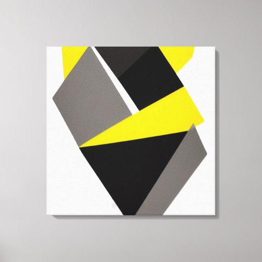 Yellow, Black & Gray 3D Abstract Leinwanddruck (Vorderseite)