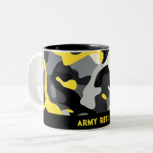 Yellow Black Gray Camouflage Tasse (Vorderseite Links)