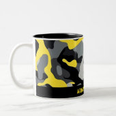 Yellow Black Gray Camouflage Tasse (Links)