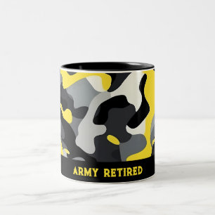 Yellow Black Gray Camouflage Tasse