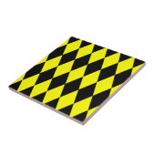 Yellow Black Harlequin Diamonds Checkers Design  Fliese (Seite)