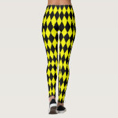 Yellow Black Harlequin Diamonds Checkers Design Leggings (Rückseite)