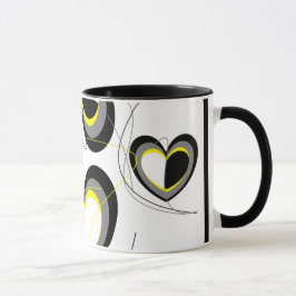 Yellow&Black Herz-Tasse Tasse