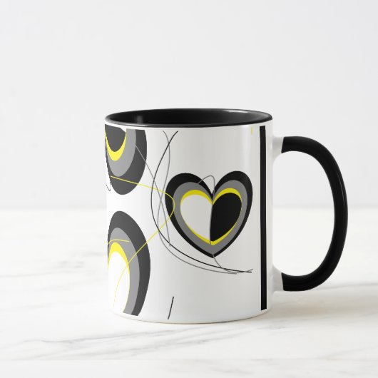 Yellow&Black Herz-Tasse Tasse (Rechts)