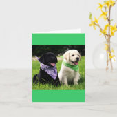 Yellow & Black Labrador Retriever Puppy Note Card Karte (Gelbe Blume)