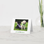Yellow & Black Labrador Retriever Puppy Note Card Karte (Rückseite)