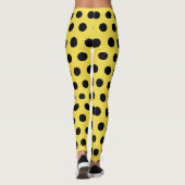 Yellow Black Ladybird Costume Spots Retro Leggings (Rückseite)