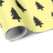 Yellow Black Minimalistisch PINE TREE CHRISTMAS CU Geschenkpapier (Rolleneckpunkt)