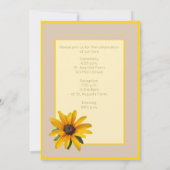 Yellow Black Mit Augen Susan Blume Simple Wedding Einladung (Rückseite)