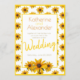 Yellow Black Mit Augen Susan Blume Simple Wedding Einladung