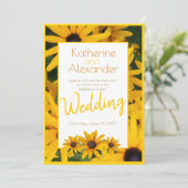 Yellow Black Mit Augen Susan Simple Wedding Einladung (Stehend Vorderseite)