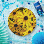 Yellow Black Mit Augen Susans Floral Pappteller (Party)