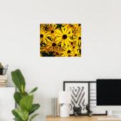 Yellow Black Mit Augen Susans Floral Poster (Heimbüro)