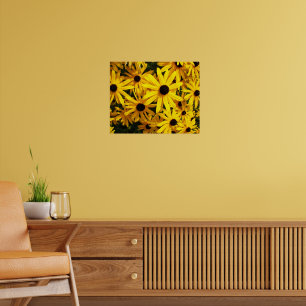 Yellow Black Mit Augen Susans Floral Poster