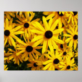 Yellow Black Mit Augen Susans Floral Poster (Vorne)