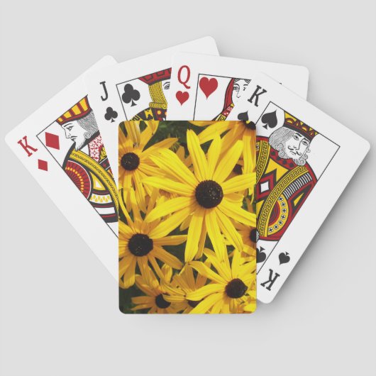 Yellow Black Mit Augen Susans Floral Spielkarten (Rückseite)