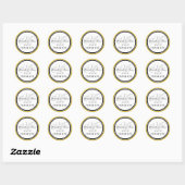 Yellow Black Monogram M Wedding Danke Runder Aufkleber (Blatt)