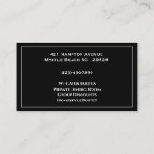 Yellow Black Pig Barbecue Schweinekarte Visitenkarte (Rückseite)