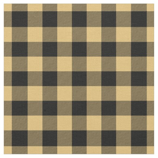 Yellow & Black Plaid Gingham Stoff (Nahaufnahme)