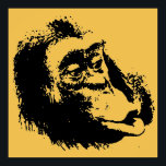 Yellow Black Pop Art Funny Chimpanze Poster<br><div class="desc">Wilde Tierfreude Kunst - Uni Pop Kunst, Dichtung und Musik</div>