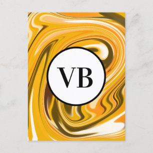 Yellow Black Pour Marmor Pour Marmor hinzufügen Na Postkarte