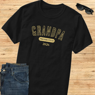 Yellow & Black Promoted To Grandpa Est. Year 2026 T-Shirt