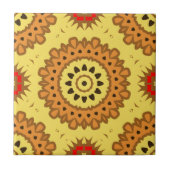 Yellow Black Red Ethnic Talavera Muster Fliese (Vorderseite)